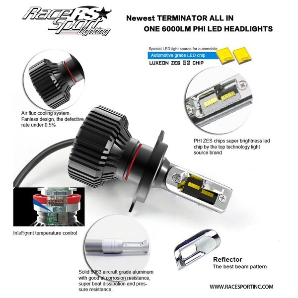 Terminator Series 9004 Fanless Led Conversion Headlight Kit